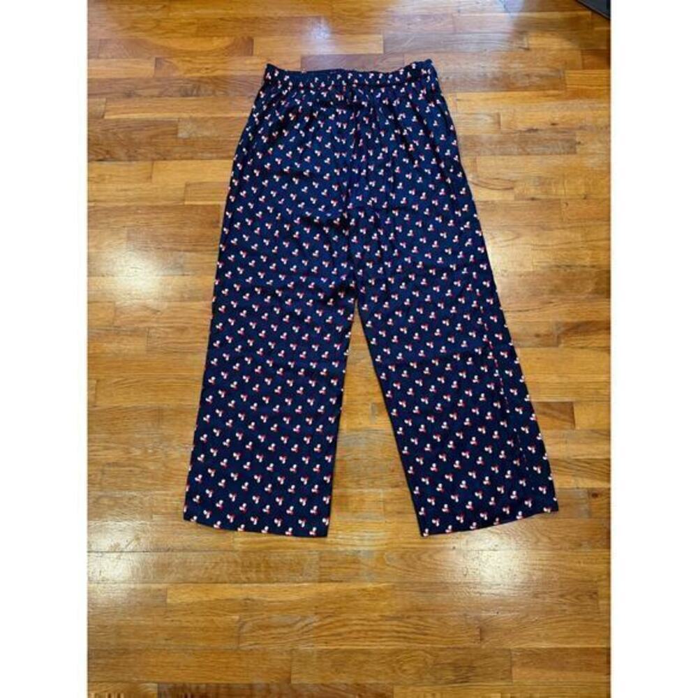 BODEN whimsy cottagecore navy red and white design pants size 12 NWT - Picture 2 of 9